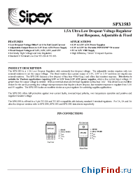 Datasheet SPX1583T-1.5 manufacturer Sipex
